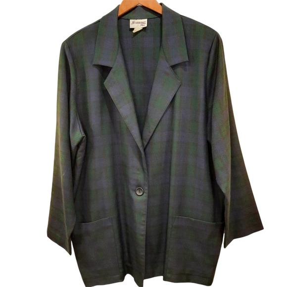 Vintage Joanna Plus Boxy Plaid Women's Blazer Size 1X - Picture 1 of 6